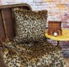 Gold Leopard Faux Fur Cushion
