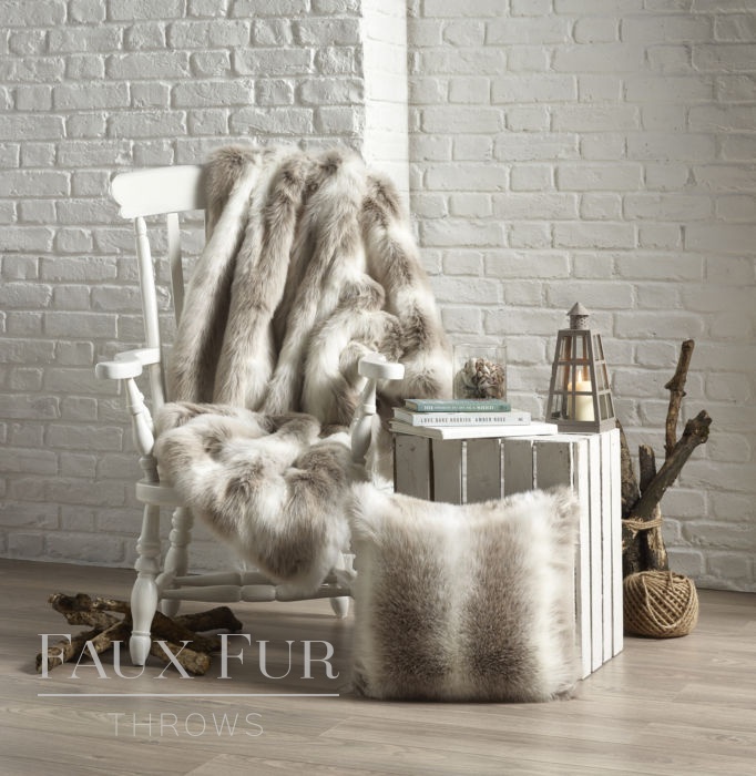 Alpendorf Faux Fur Throw on Chair