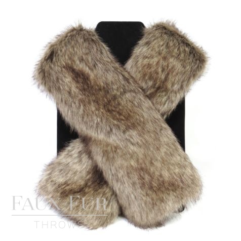Faux Fur Scarf - Tippet Scarf - Truffle -new