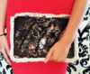 Silver and Black Faux Fur and Sequin Clutch Bag