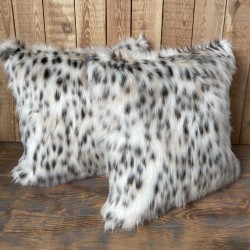Snow Leopard Cushions | Luxury Sofa Cushions | Patterned Fur Pillows