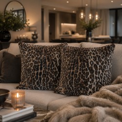 Faux Fur Cushion Black Bear | Black Fur Pillow | Black Fur Cushions