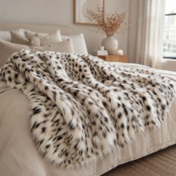Plaid en fausse fourrure tachetée | Couverture en fourrure tachetée | Jeté dalmatien