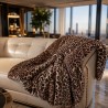 Animal Print Faux Fur Throw | Leopard Print Blanket | Leopard Fur Throw