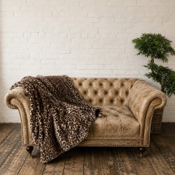 Animal Print Faux Fur Throw | Leopard Print Blanket | Leopard Fur Throw