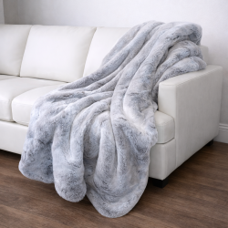 Large Faux Fur Throw | Thick Frosted Fur Throw, Blanket, or Bedspread
