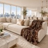 Large Animal Print Throw | Luxury Leopard Print Velvet Sofa Throw