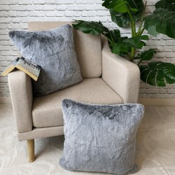 Silver Frost Faux Fur Cushions | Grey Fur Cushions and Throw Pillows