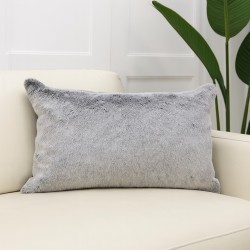 Grey Rectangular Faux Fur Cushion | Rectangular Fur Cushion Covers