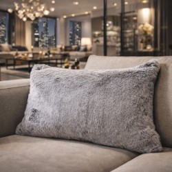 Grey Rectangular Faux Fur Cushion | Rectangular Fur Cushion Covers
