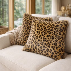 Leopard Faux Fur Cushions | Animal Print Pillows & Cushions