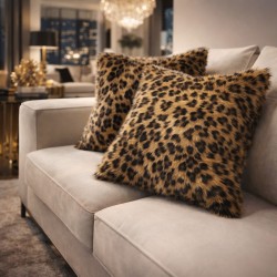Leopard Faux Fur Cushions | Animal Print Pillows & Cushions