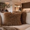 Cream Mongolian Faux Fur Kussen | Crème Krulharige Bont Kussens |