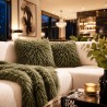 Coussin en fausse fourrure mongole crème | Coussins en fourrure bouclée crème |