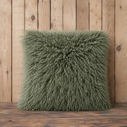 Cream Mongolian Faux Fur Kussen | Crème Krulharige Bont Kussens |