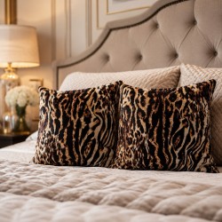 Coussins en Velours de Luxe Chinoiserie | Coussins en Velours Imprimés Orientaux
