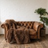 Mongools Bont Deken | Imitatie Schapenvacht Plaid | Crème Bont Plaid
