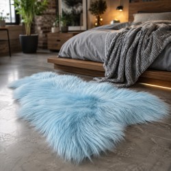 Elfenbeinweißes reines Schaffell-Teppich | Natürlicher weißer isländischer Schaffell-Teppich