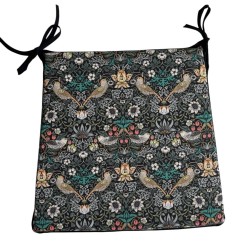 Taps toelopende zitkussen Strawberry Thief Navy | William Morris Print Zitkussens