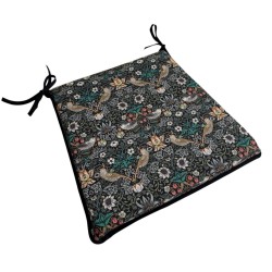 Tapered Chair Pad Strawberry Thief Tealwood | William Morris Seat Pads