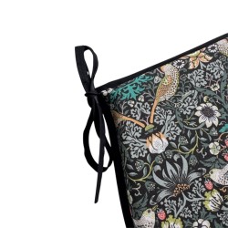 D Shaped Chair Pad Strawberry Thief Tealwood | William Morris Seat Pads