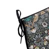 D-vormig zitkussen Strawberry Thief Navy | Blauw bloemen D-vormig zitkussen