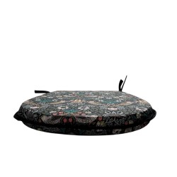 D Shaped Chair Pad Strawberry Thief Tealwood | William Morris Seat Pads
