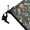 Coussin de Siège Carré Strawberry Thief Marine | Coussins de Siège Carrés Rouges avec Liens