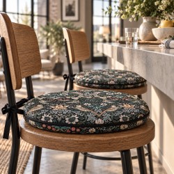 Cuscino per Sedia Bistro Rotondo Strawberry Thief Navy | Cuscini per Sedie Bistro Rotonde