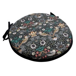 Coussin de siège rond Bistro Strawberry Thief Navy | Coussins de chaise bistro ronds