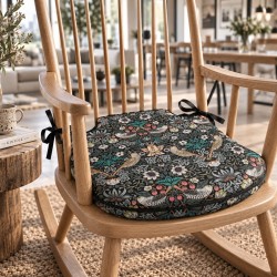 Strawberry Thief Navy Spindle Stoelkussen | Bloemrijke Spindle Stoelkussens |