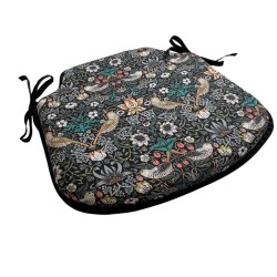 Cuscino per Sedia con Fiori "Strawberry Thief" Blu Navy | Cuscini per Sedia con Fiori |