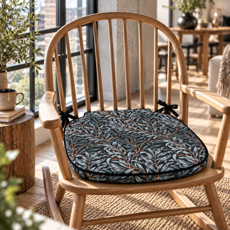 Cuscino per Sedia con Fiori "Strawberry Thief" Blu Navy | Cuscini per Sedia con Fiori |