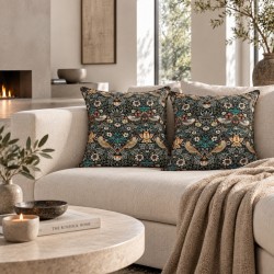 Aardbeienrover Karmozijnrode Kussenhoes | William Morris Kussens |