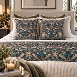 Strawberry Thief Tealwood Cushions| William Morris Scatter Cushions