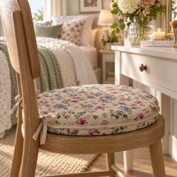 Coussin de siège en forme de D à rayures blanches | Coussin de siège en forme de D à rayures extra épaisses