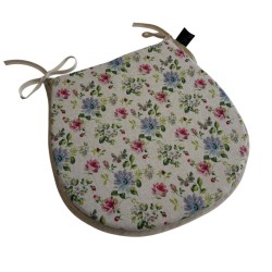 Coussin de siège en forme de D à rayures blanches | Coussin de siège en forme de D à rayures extra épaisses