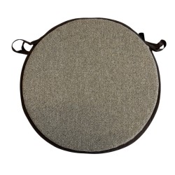 Round Herringbone Seat Pads | Brown Herringbone Bistro Chair Pads