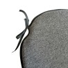 Large Herringbone Spindle Seat Pads | Spindle Shaped Grey Herringbone Chair Pads