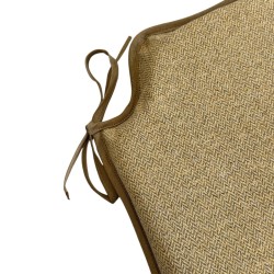 Small Herringbone Spindle Seat Pads | Spindle Shaped Mustard Herringbone Chair Pads