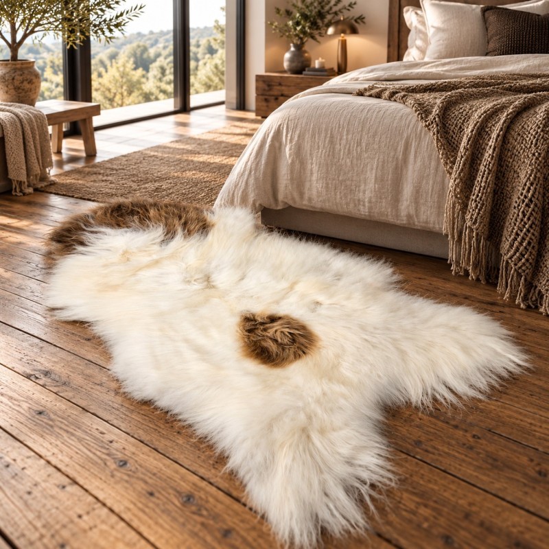 Tapis en Peau de Mouton Ivoire Blanc Pur | Tapis en Peau de Mouton Islandais Blanc Naturel