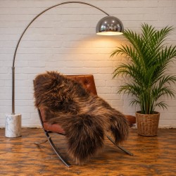 Tapis en peau de mouton islandais marron, Peau de mouton islandaise naturelle marron