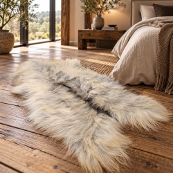 Tappeto in Pura Pelle di Pecora Avorio Bianco | Tappeto in Pelle di Pecora Islandese Bianco Naturale