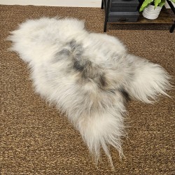 Elfenbeinweißes reines Schaffell-Teppich | Natürlicher weißer isländischer Schaffell-Teppich