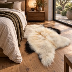 Tapis en Peau de Mouton Ivoire Blanc Pur | Tapis en Peau de Mouton Islandais Blanc Naturel