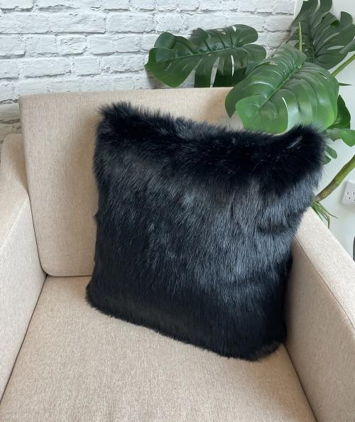 Black Angus Faux Fur Cushion Covers