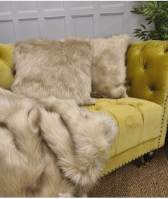 Oatmeal Coloured Faux Fur Cushions