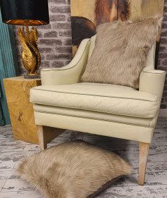Oatmeal Coloured Faux Fur Cushion Covers