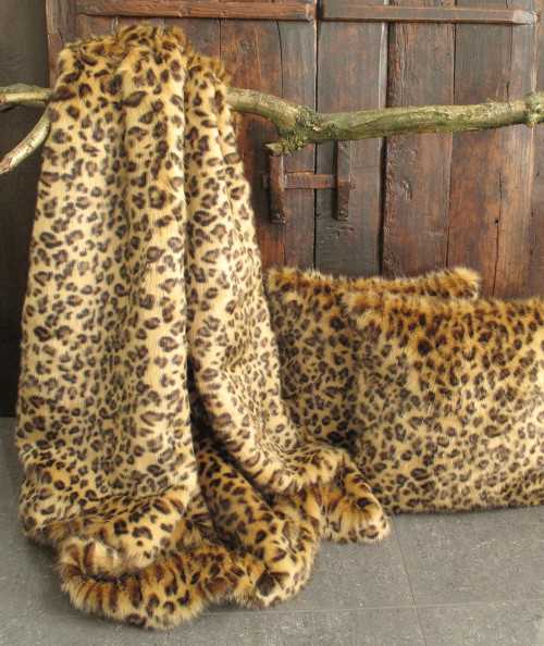 Gold Leopard Faux Fur Cushion Covers