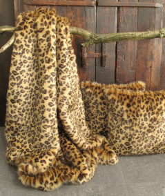 Gold Leopard Faux Fur Cushion Covers